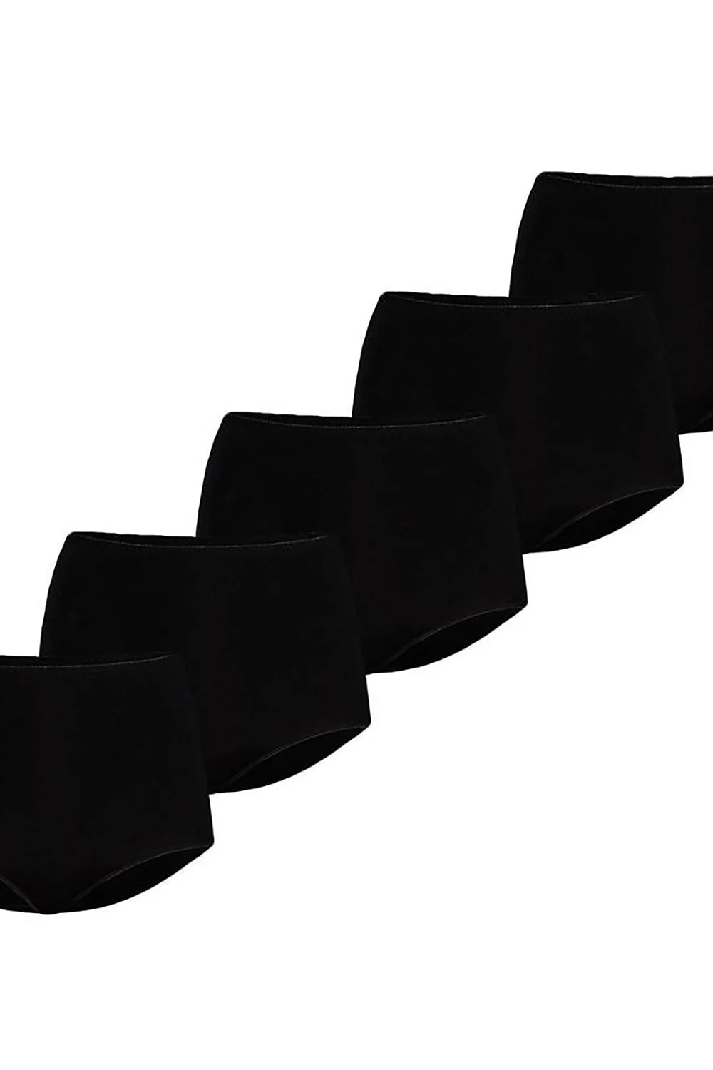 Ensemble de culottes féminines en coton noir haute qualité 5 pièces coupe haute confortable pour quotidien et cadeau