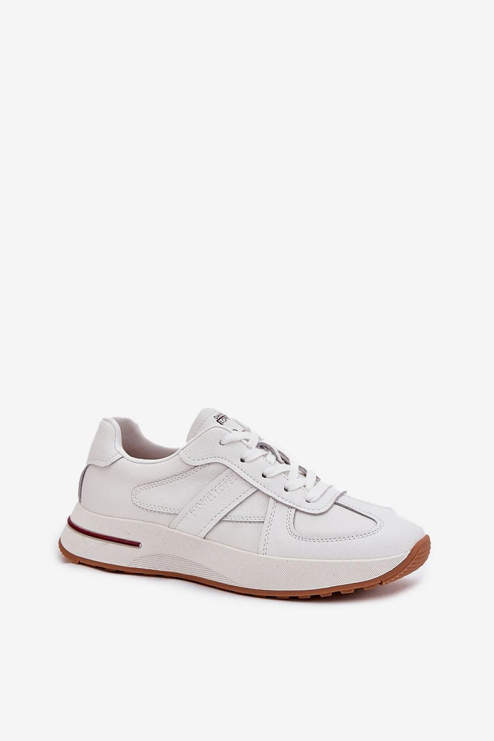Chaussures de sport pour femmes style décontracté moderne blanc bordeaux cuir similicuir baskets coupe basse confort flexibilité occasions multiples