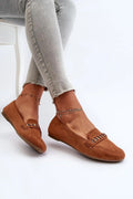 Mocassins pour femme en suédine écologique style élégant détails métalliques argentés confort maximal occasion quotidienne