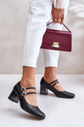 Escarpins talon large Step in style élégants cuir naturel Laura Messi femmes Mary Jane style classique moderne