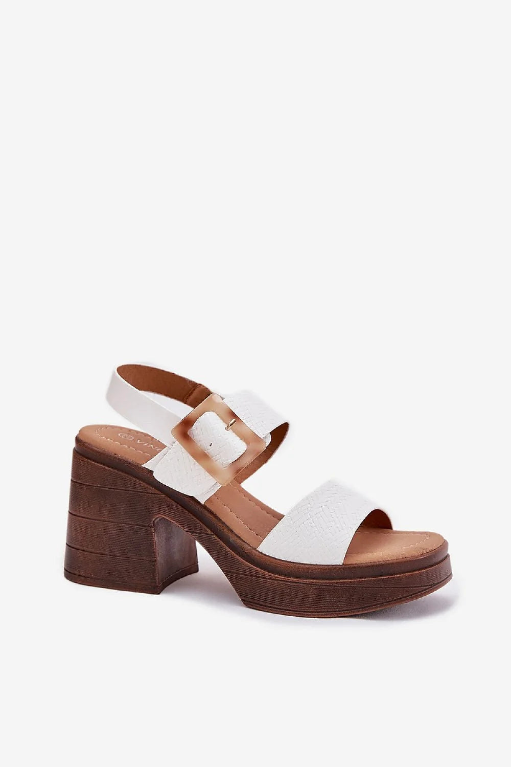 Sandales hautes talons blanches cuir écolo Vinceza brides ajustables semelle rembourrée style moderne féminin