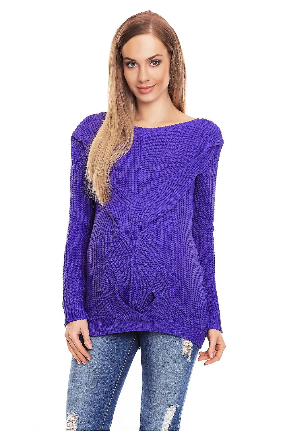 Pull grossesse tricoté maille épaisse encolure bateau motifs géométriques couleur bordeaux élasthanne polyester viscose femme