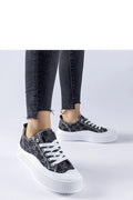 Baskets mode femmes, design moderne, tige toile, motifs circulaires, semelle blanche, confortable, urban, low-top, summer, casual, style sophistiqué, qualité supérieure, Cavi monogram, sneakers