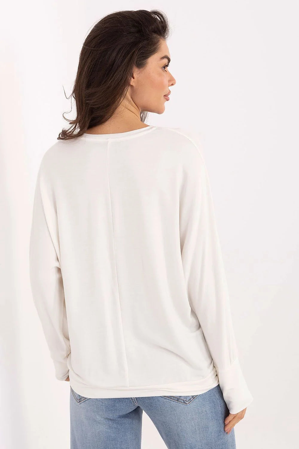 chemisier femme oversize jersey modal elasthanne doux extensible fluide tombé col rond ourlet côtelé broderie discrète minimaliste polyvalent