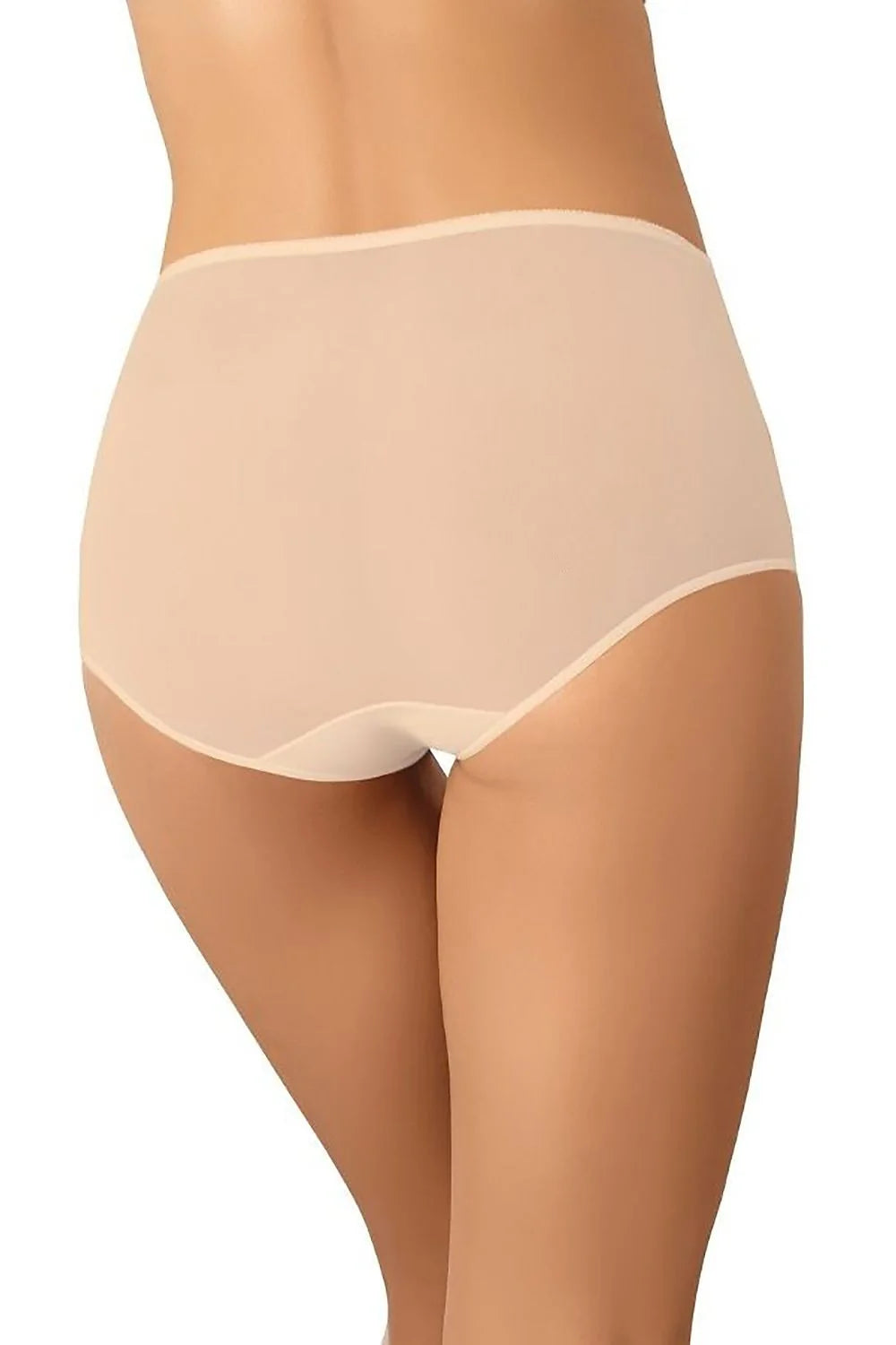 Culotte Taille Haute Femme Minimaliste en Microfibre Spandex beige Confortable High-Waisted Invisible sous Vêtements