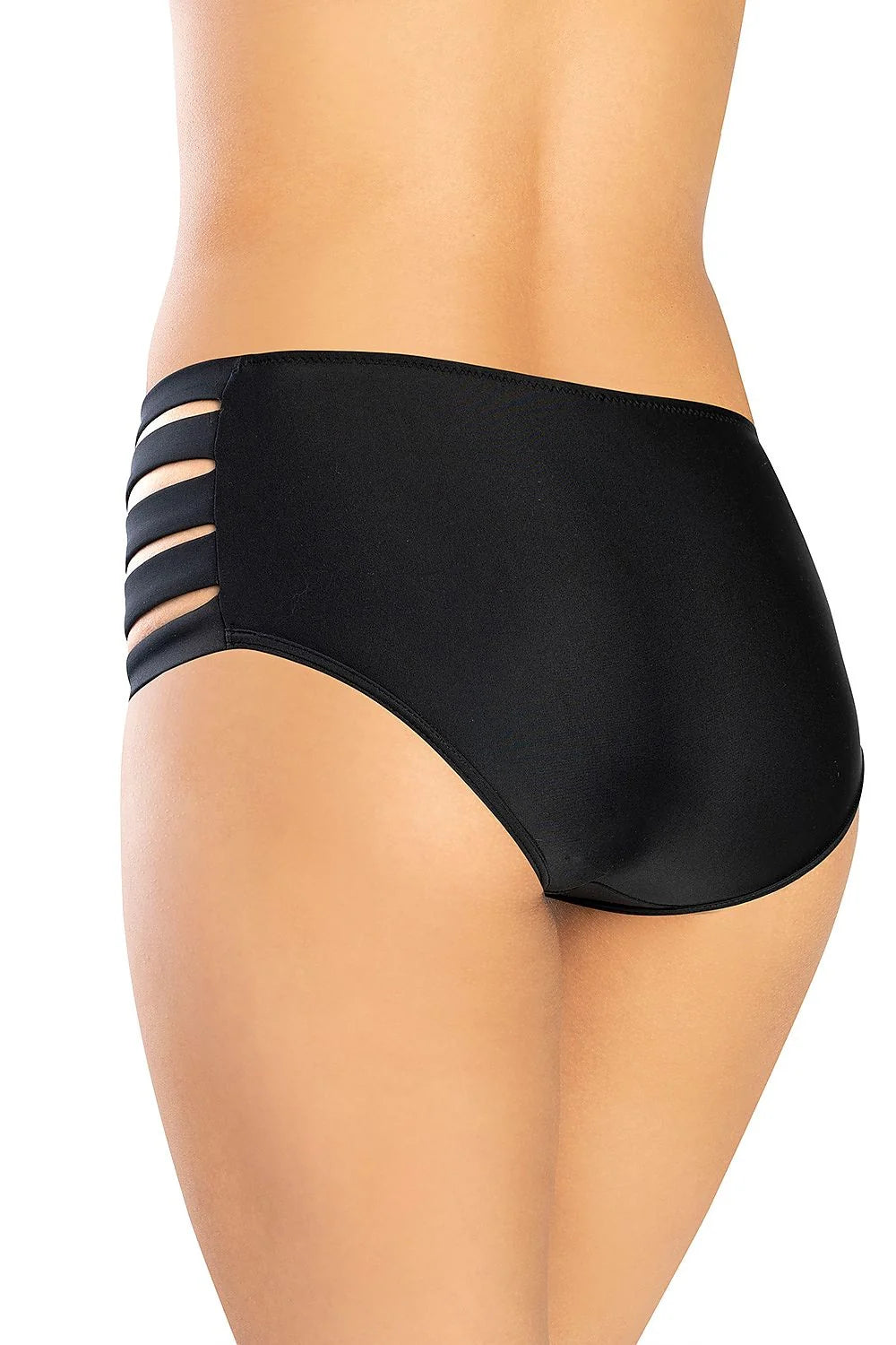 Culotte haute microfibre noire moderne sexy avec découpes latérales confort pour femme élégante tendance
