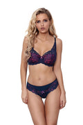 Ensemble lingerie femme dentelle florale élégant sensuel push-up soutien-gorge culotte ajustable confortable idéal