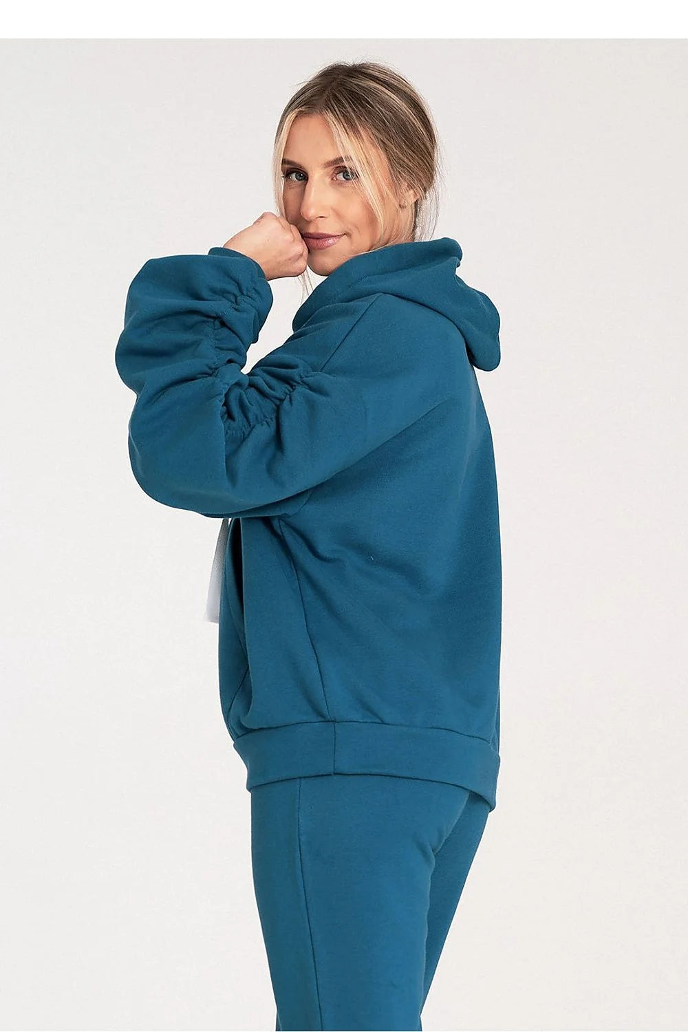 Sweatshirt Figl Casual Set Women Duck Blue Cotton Hood Long Sleeves Pants Streetwear Comfort Everyday Use