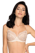 Soutien-gorge dentelle armatures Bella Misteria beige nude élégant confort support poitrine généreuse triple coupe ajustable femmes lingerie féminine