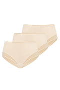 culottes femme lot 3 taille haute beige sans couture coton stretch confortable discret maintien ergonomique respirant doux qualité française