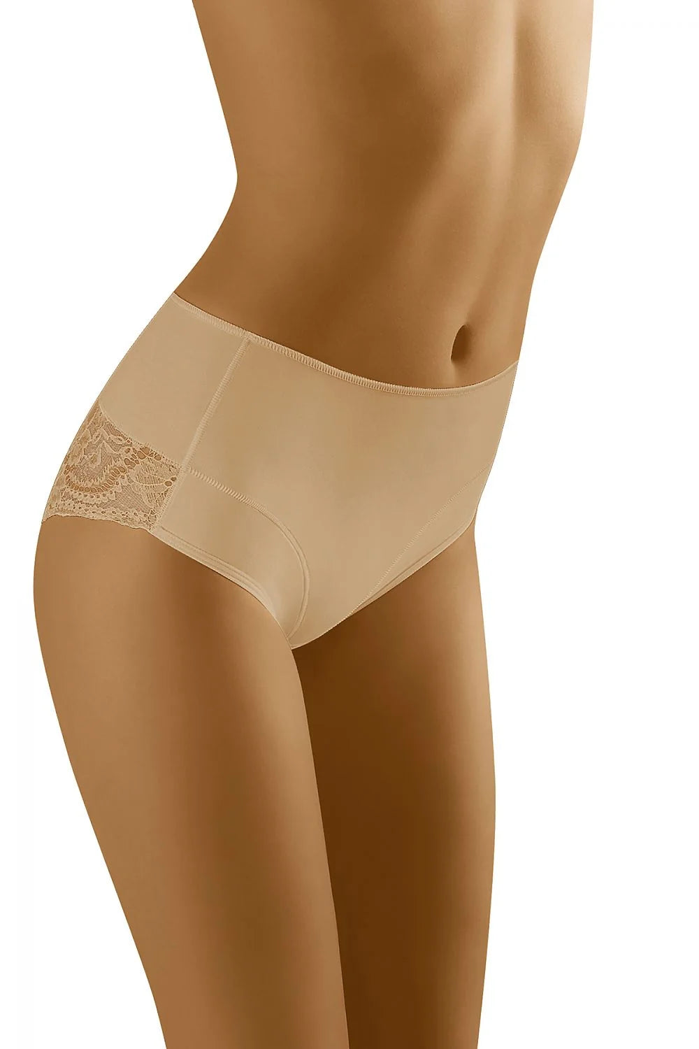 Culotte taille haute microfibre élégante dentelle florale noire confort maintien lingerie féminine Wolbar