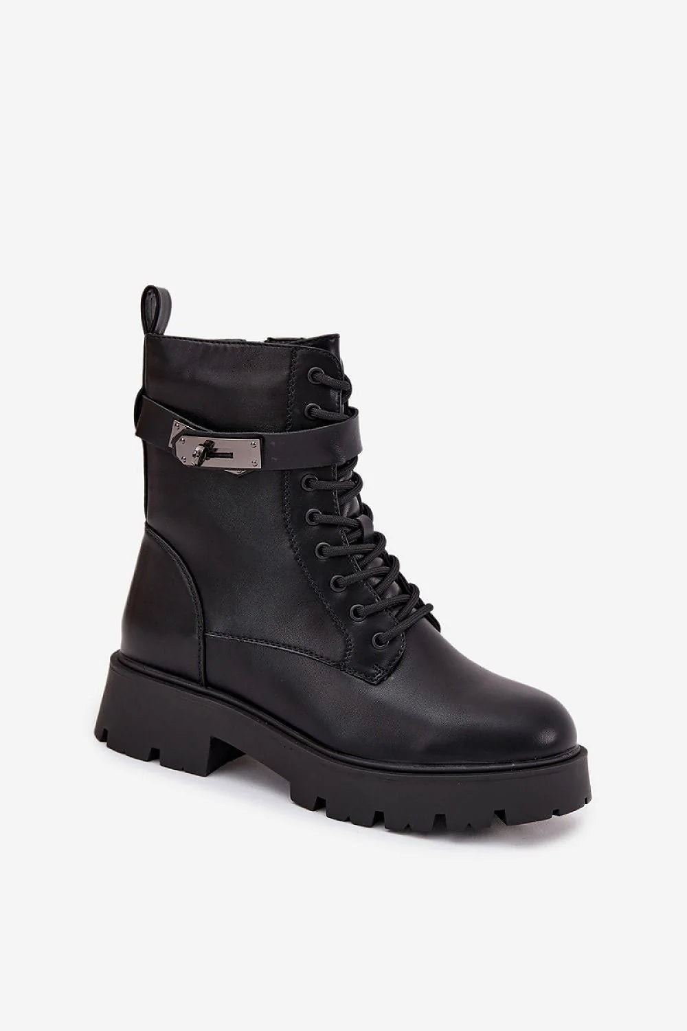 bottines femme suède écologique doublées fourrure chaudes confortables lacées fermeture éclair amovible sangle boucle détachable similicuir noir plateforme crantée antidérapante