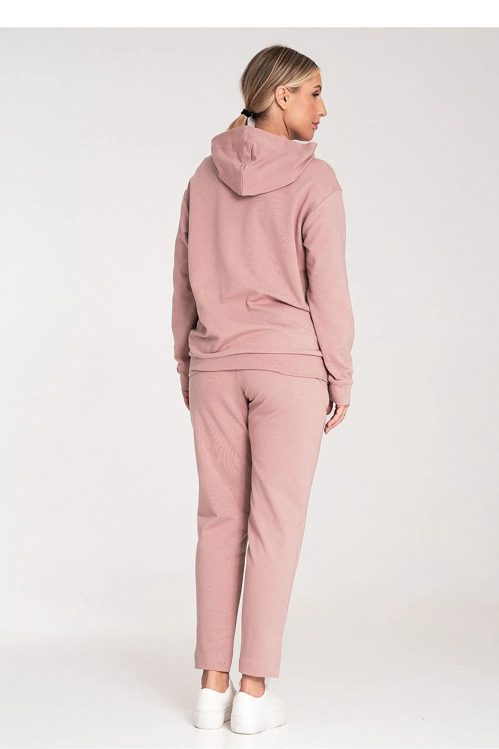 Pantalon survêtement Figl pour femmes en coton élasthanne taille élastique large jambe fuselée fendue poches grandes