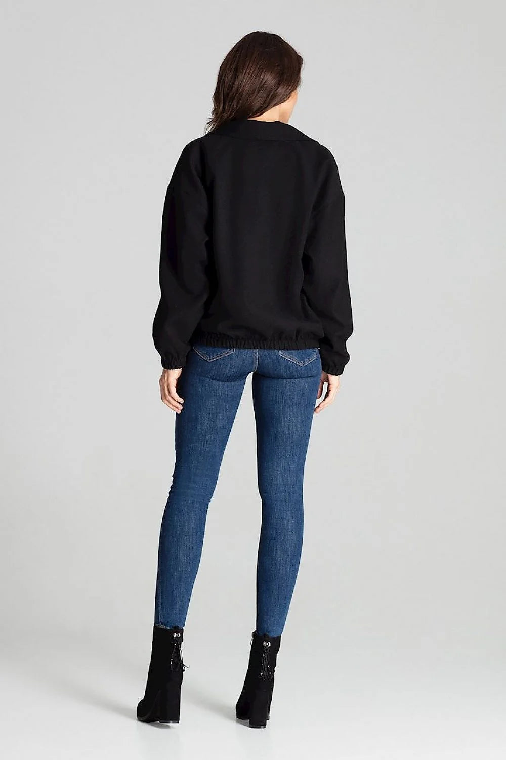 Veste femme laine gris classique élégante boutons bois confort taille L/XL style décontracté