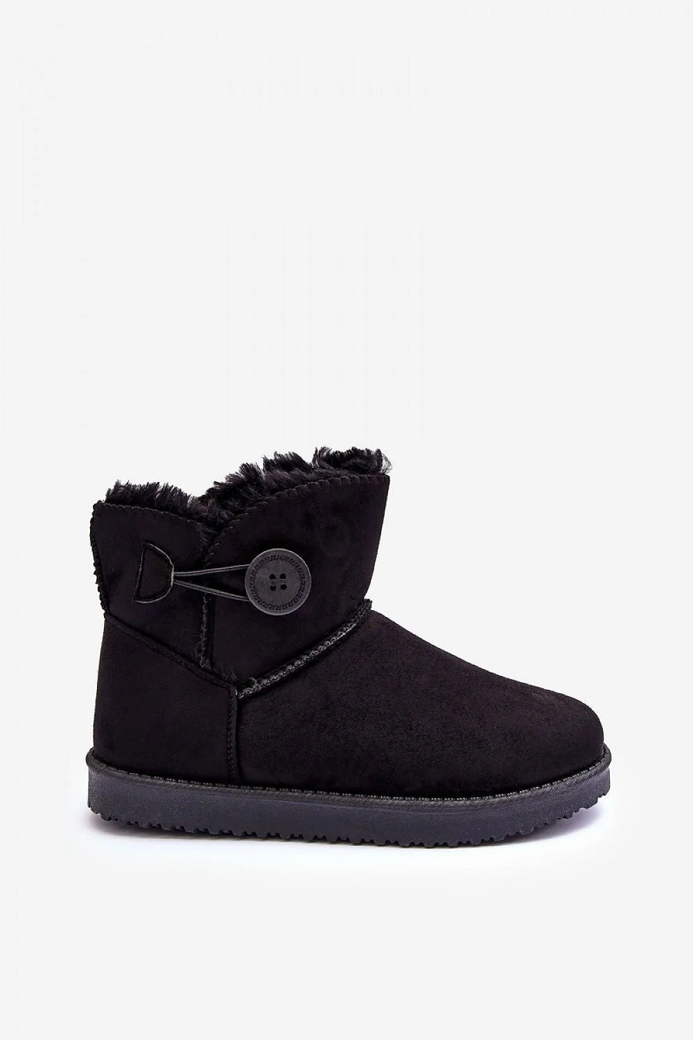 Bottines noires suédine casual confortables fourrure intérieure chaude semelle crantée hiver femmes élégantes