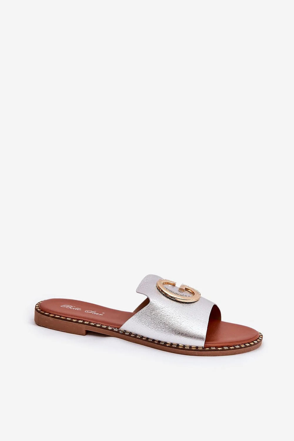 Pantalon femme imprimé zébré tissu fluide coupe large accessoires métalliques style moderne été