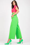 Pantalon survêtement Fancy高 taille haute couleur verte vif manches courtes crop top rose vif ensemble audacieux féminin mode moderne occasion décontractée