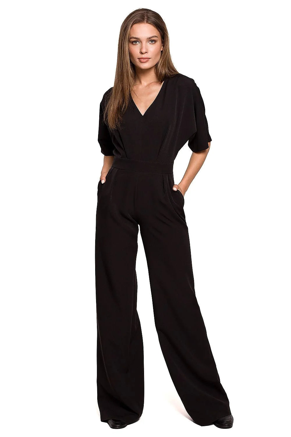 Combinaison polyester élégante et chic pour femme moderne couleur terre cuite manches chauve-souris