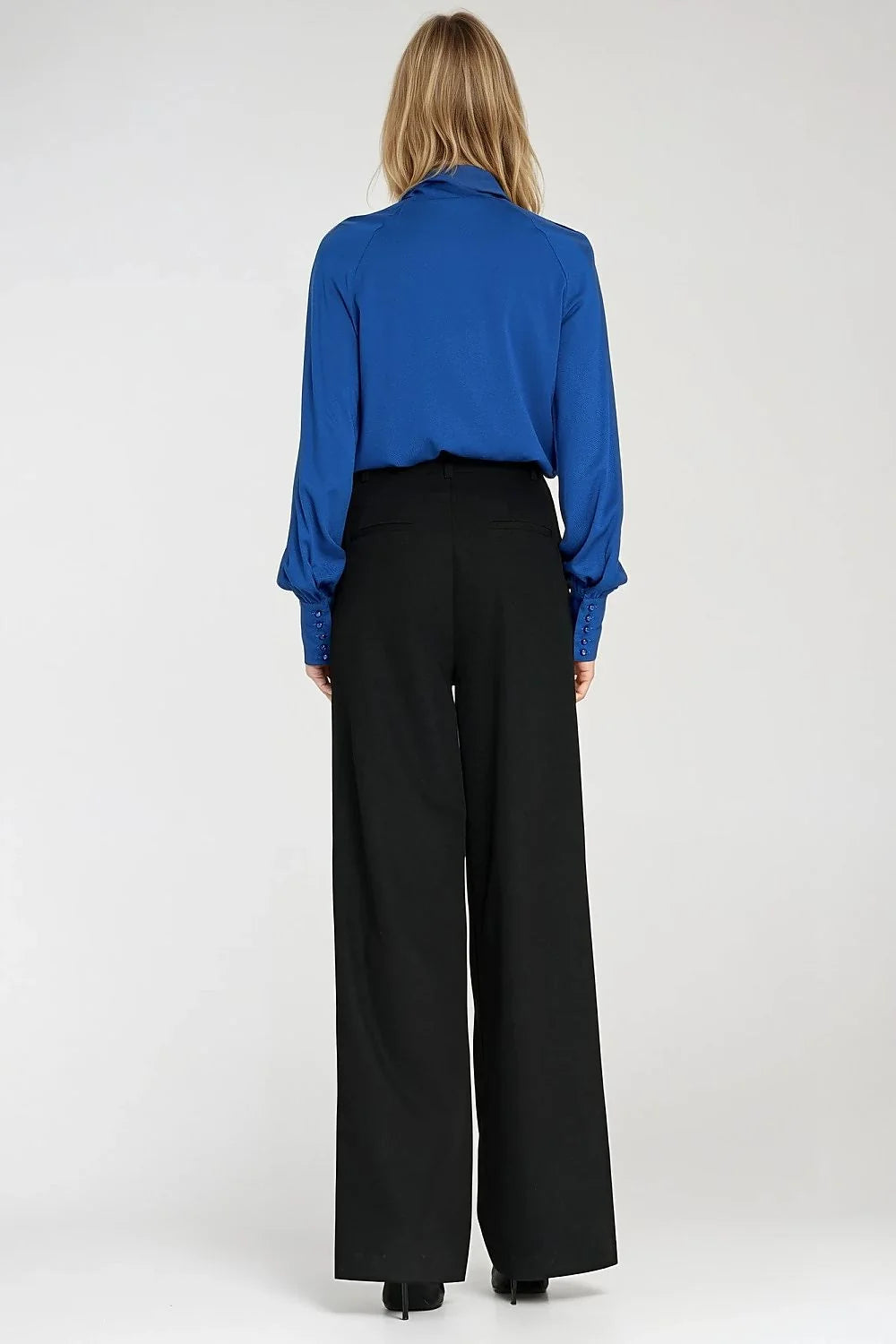 chemisier Nife viscose doux léger fluide coupe régulière manches longues poignet large boutons décoratifs foulard nouable polyvalent élégant professionnel cocktail