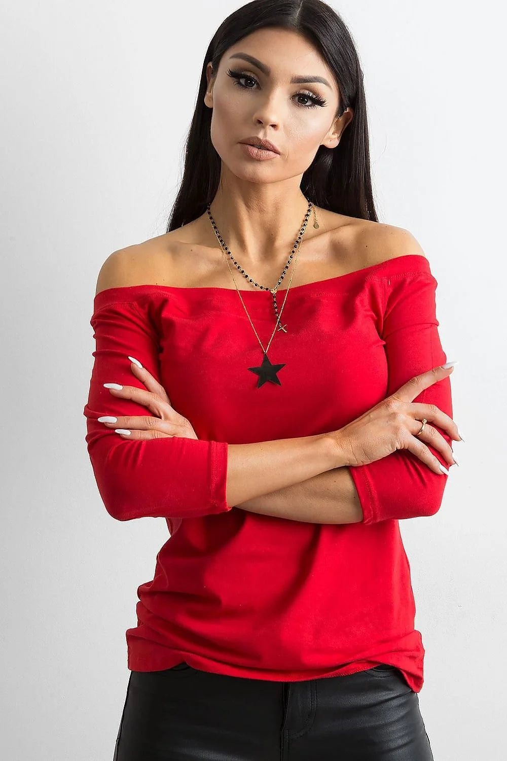 Chemisier coton élasthanne bardot épaules dénudées bleu marine élégant coupe ajustée femmes modernes