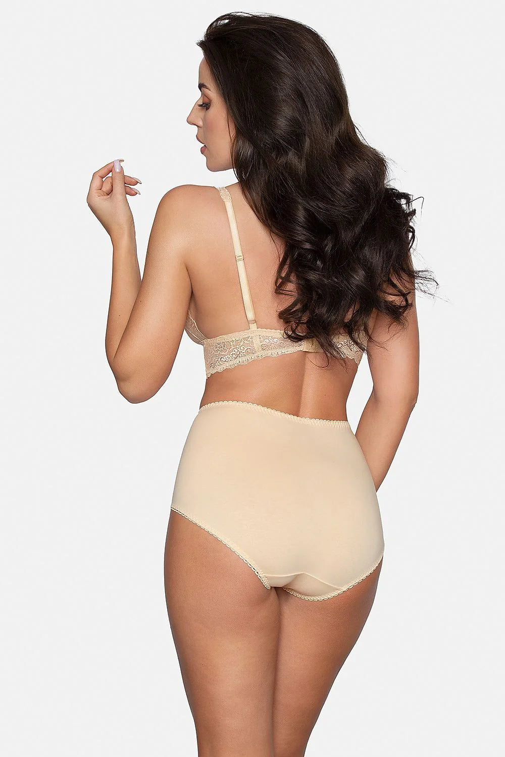 Ensemble lingerie féminine Babell haut de gamme style rétro dentelle noire taille haute sans armatures coton élasthanne
