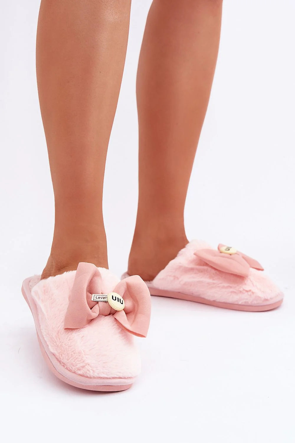pantoufles femme chaudes doublure peluche douce noeud joli confort soirée détente télévision maison style féminin charmant semelle 15mm