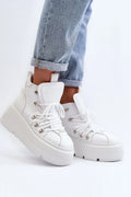 bottines plateforme design moderne urbain tendance cuir naturel similicuir qualité confort femme blanc semelle gomme épaisse talon haut