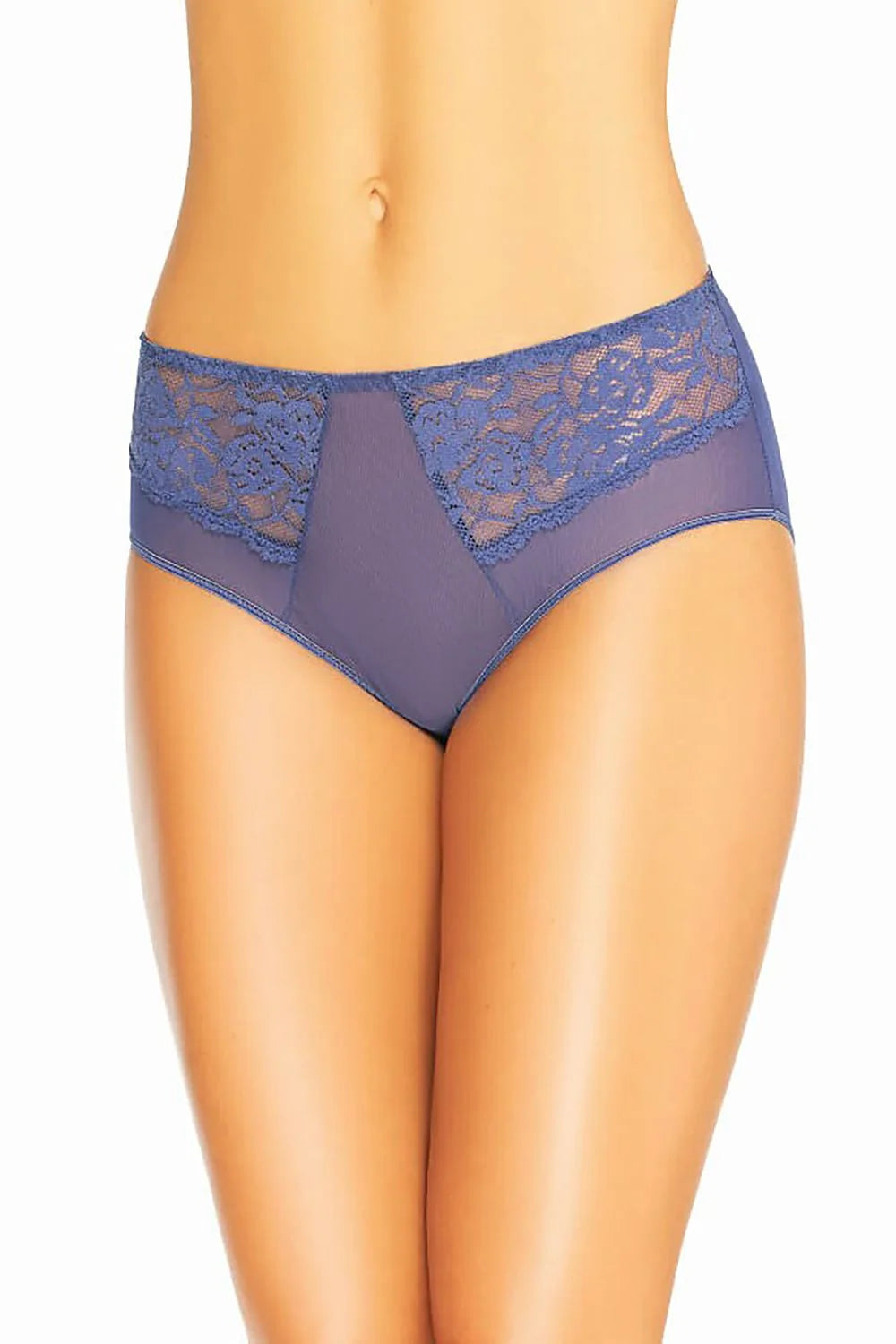 Culottes Teyli bleu lavande dentelle florale tulle taille haute coupe classique motifs subtils confort quotidien femmes