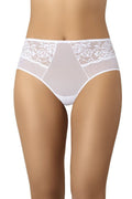 Culotte Taille Haute Femme Dentelle Fleur Maille Transparente Blanc Luxe Confort Coupe Slim Occasion Spéciale