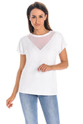 Chemisier Teyli mode élégante pour femme maille transparente coupe flatteuse manches courtes matières confortables
