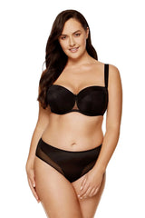 Soutien-gorge rembourré culotte noire ensemble lingerie féminine matériau luxueux coupe épurée maintien optimal confort tout le jour
