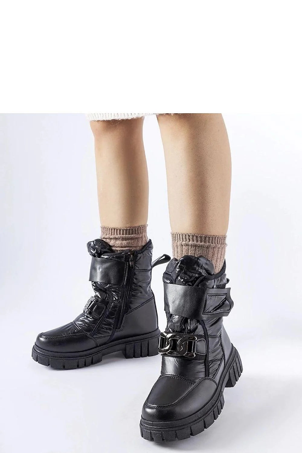 Bottes de neige modernes pour femmes, style urbain, cuir végétalien, fermeture éclair, boucle métallique, semelle antidérapante, confort maximal, hiver 2023