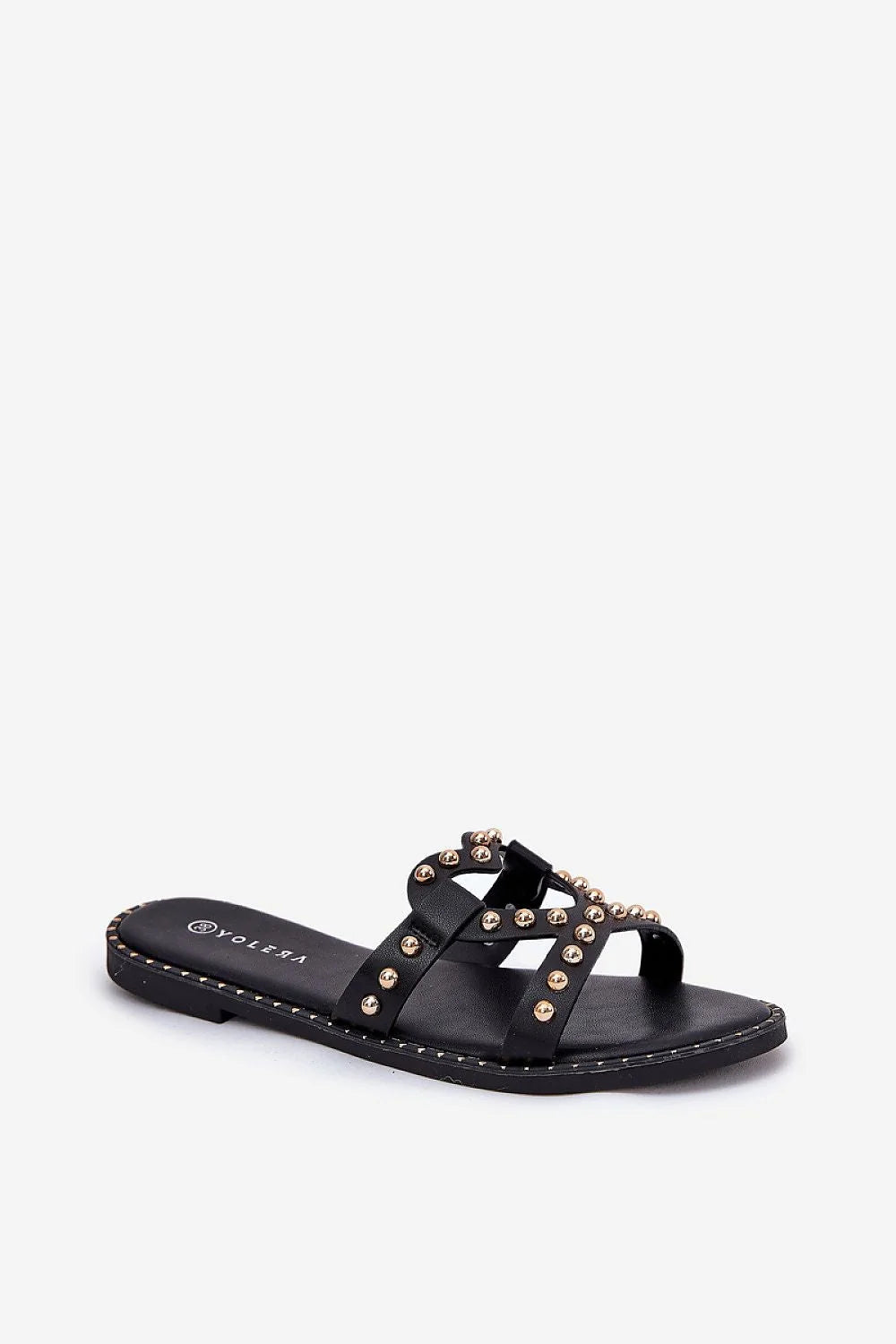 Sandales femmes design moderne audacieux simili cuir lanières croisées cœur rivets dorés confort été