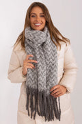 Écharpe Châle AT en mélange de fibres, motif chevron, style intemporel, pour femmes, automne-hiver, douce et confortable