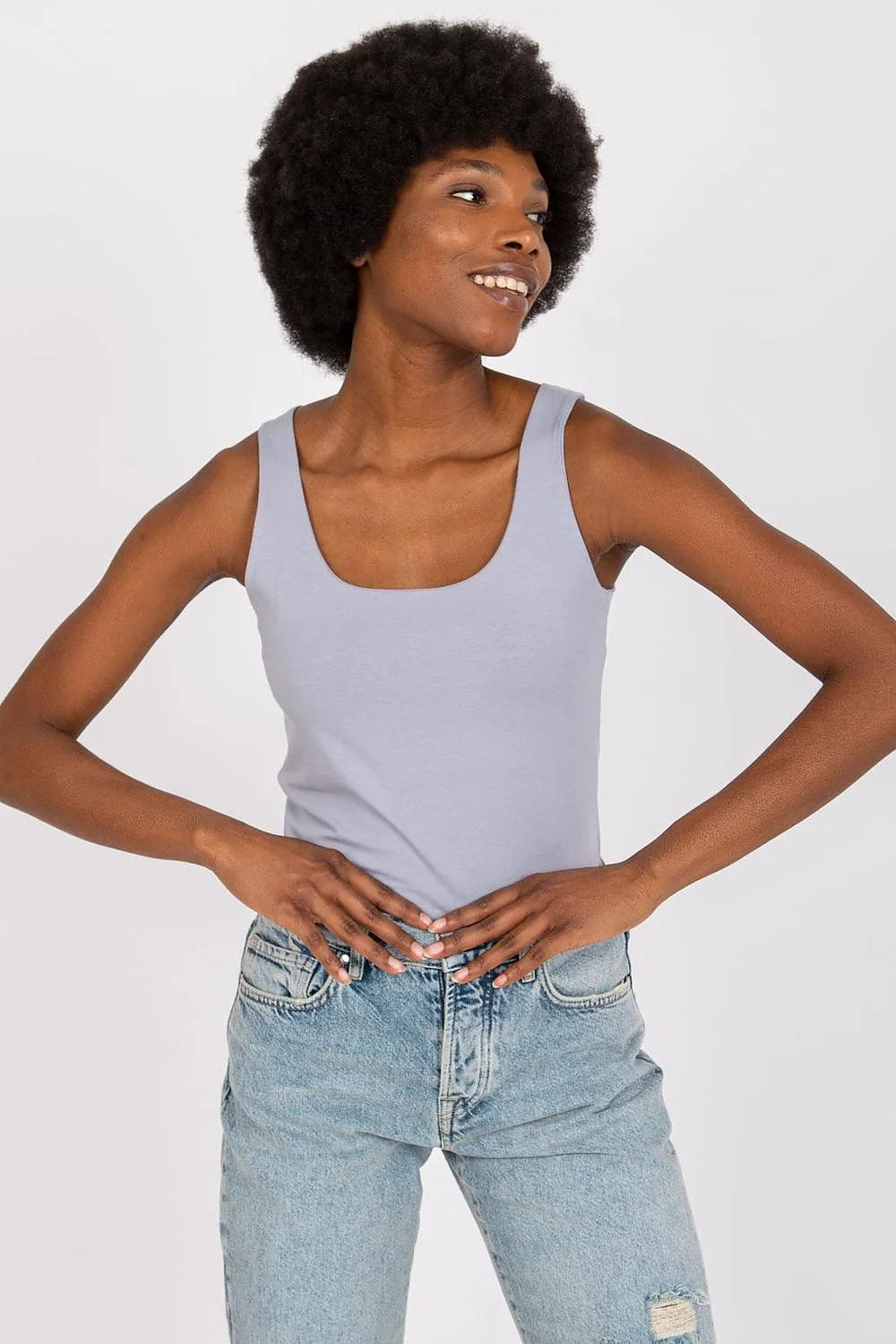 Débardeur femme été 2023 en coton 90% élasthanne 10% sans bretelles ajusté coupe simple confort respirant