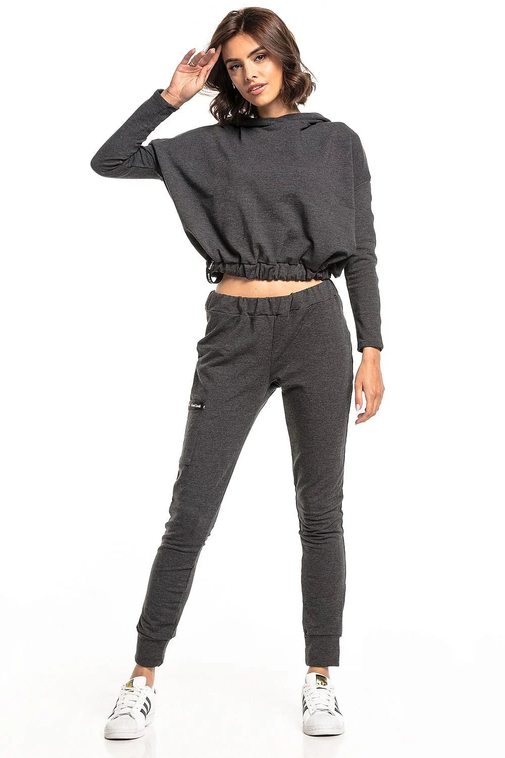Ensemble sport femme coton bordeaux confort urbain bandes contrastées jogging capuche détente active