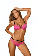 Maillot de bain deux pièces Marko rose vif noir push-up décolleté bretelles fines tailleur moderne femmes