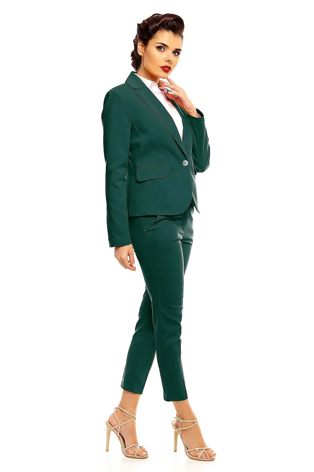 Blazer femme polyester ajusté élégant bleu classique pour bureau style professionnel moderne femmes actives