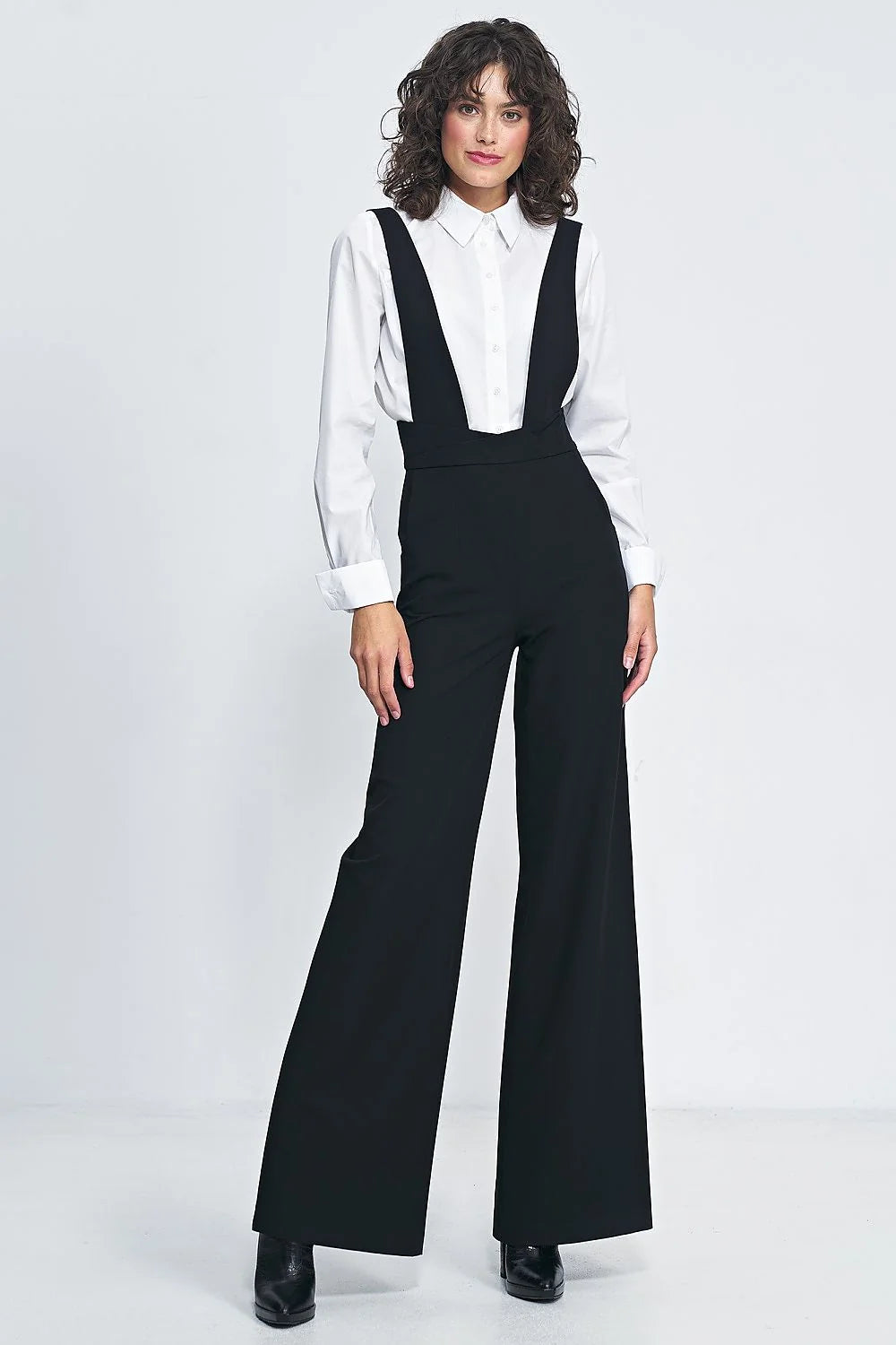 Combinaison Nife élégante pour femmes taille haute bretelles larges jambes larges motifs universels polyester élasthanne viscose