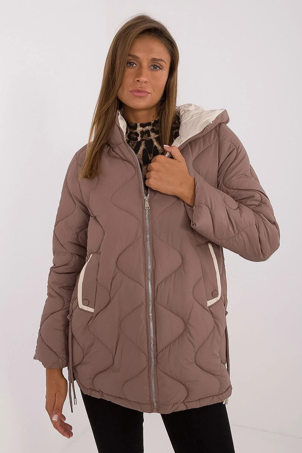 Veste MBM matelassée pour femme longueur standard capuche polyester durable automne-hiver manches longues