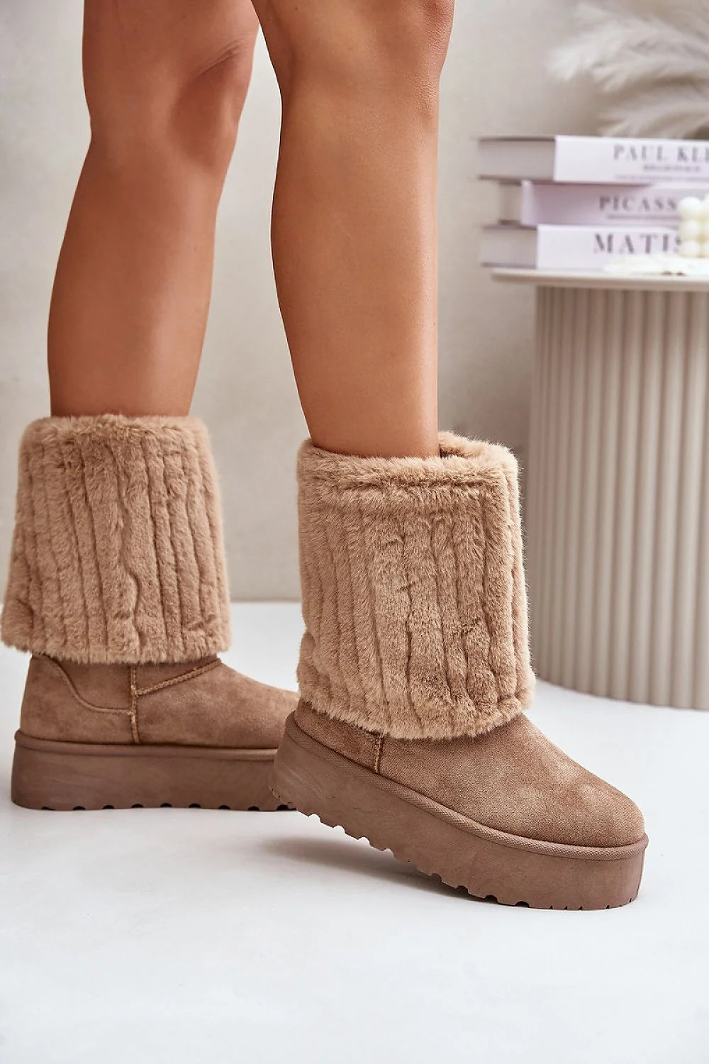 Bottes de neige Step in style femmes daim synthétique fourrure plateforme hiver élégant confortable mode