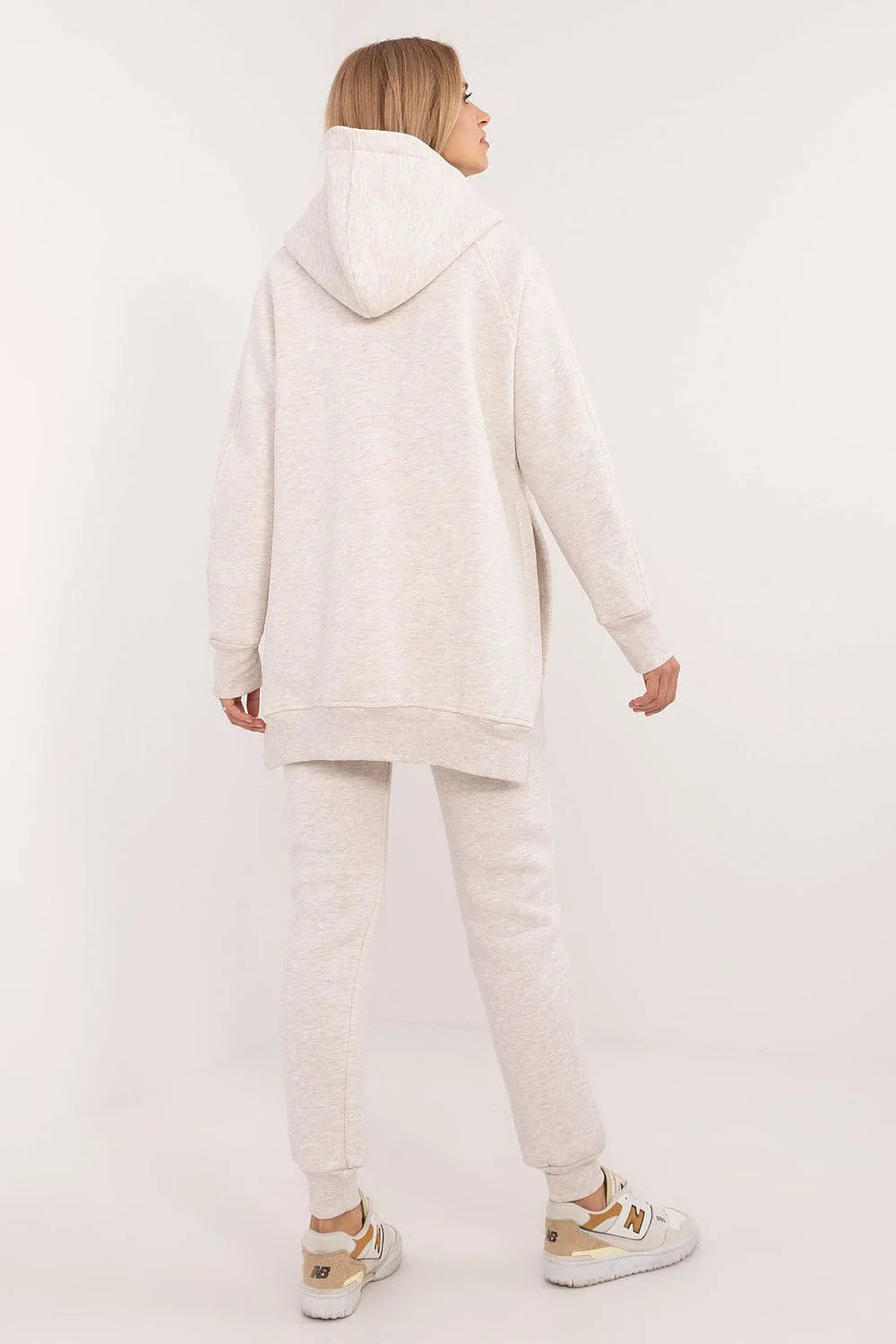 Ensemble survêtement femme confortable style décontracté hoodie pantalon jogger coton élasthanne couleur grise chiné