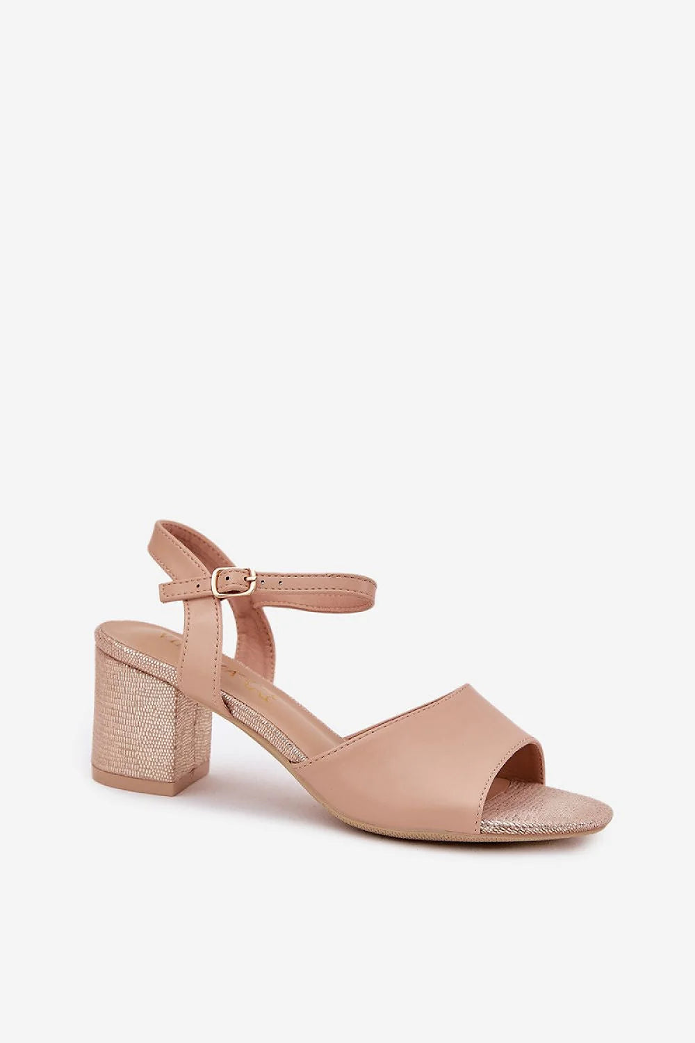 Sandales à talons carrés élégantes pour femme, couleur beige, cuir artificiel, talon 6.5 cm, style moderne, ajustable, confortable, occasion多种