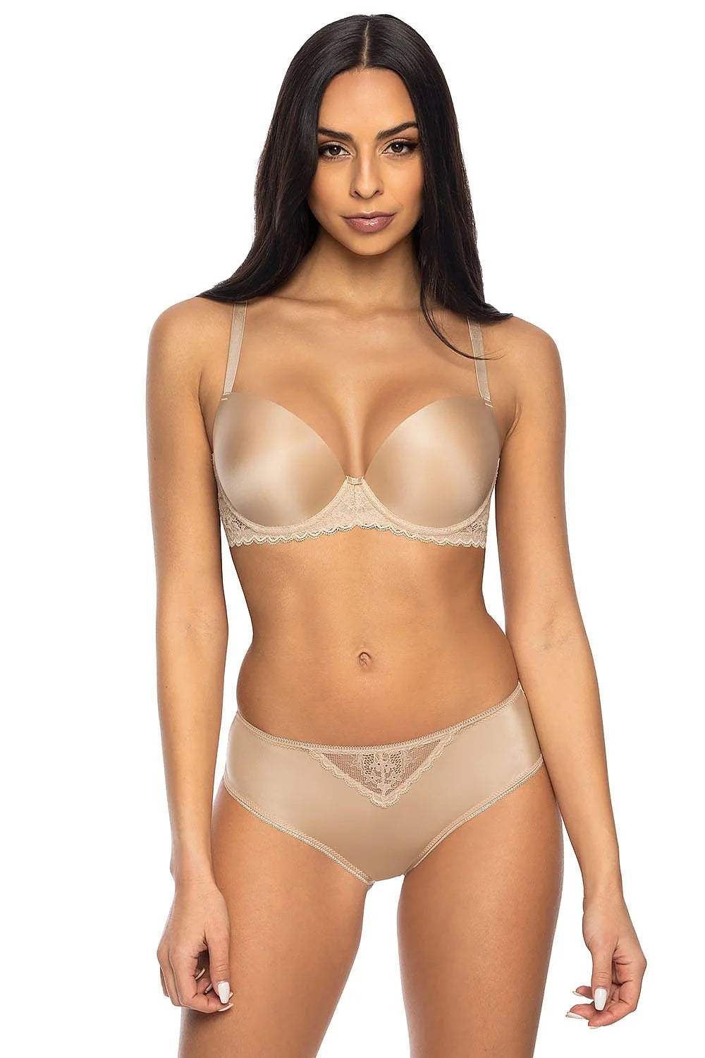 Culotte pour femme design élégant mat dentelle beige nude microfibre douce coupe classique maintien confortable