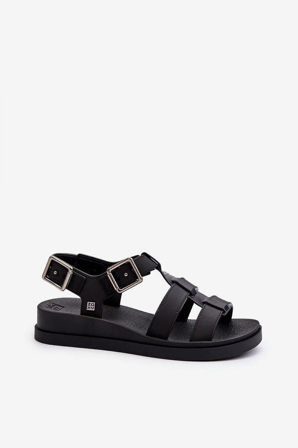 Sandales Cothurnes Step in style ZAXY pour femmes style moderne casual noir cuir synthétique durabilité confort hypoallergénique vegan