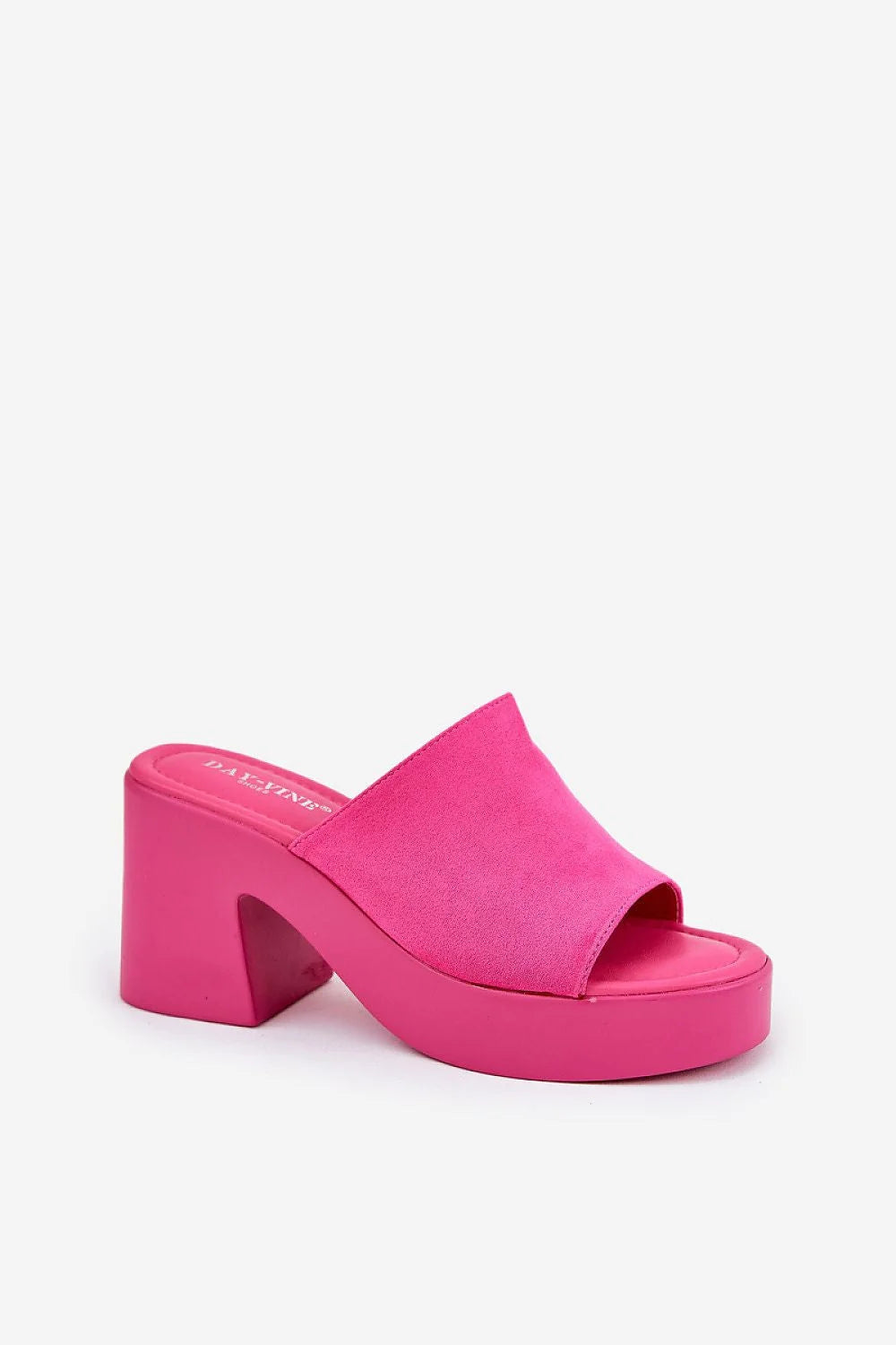 Sandales pour femmes modernes design audacieux talon chunky couleur rose vif suédine écologique confortable occasion spéciale