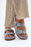 Sandales femme design moderne comfort suédine écologique boucles rectangulaires style casual-chic occasion été vacances