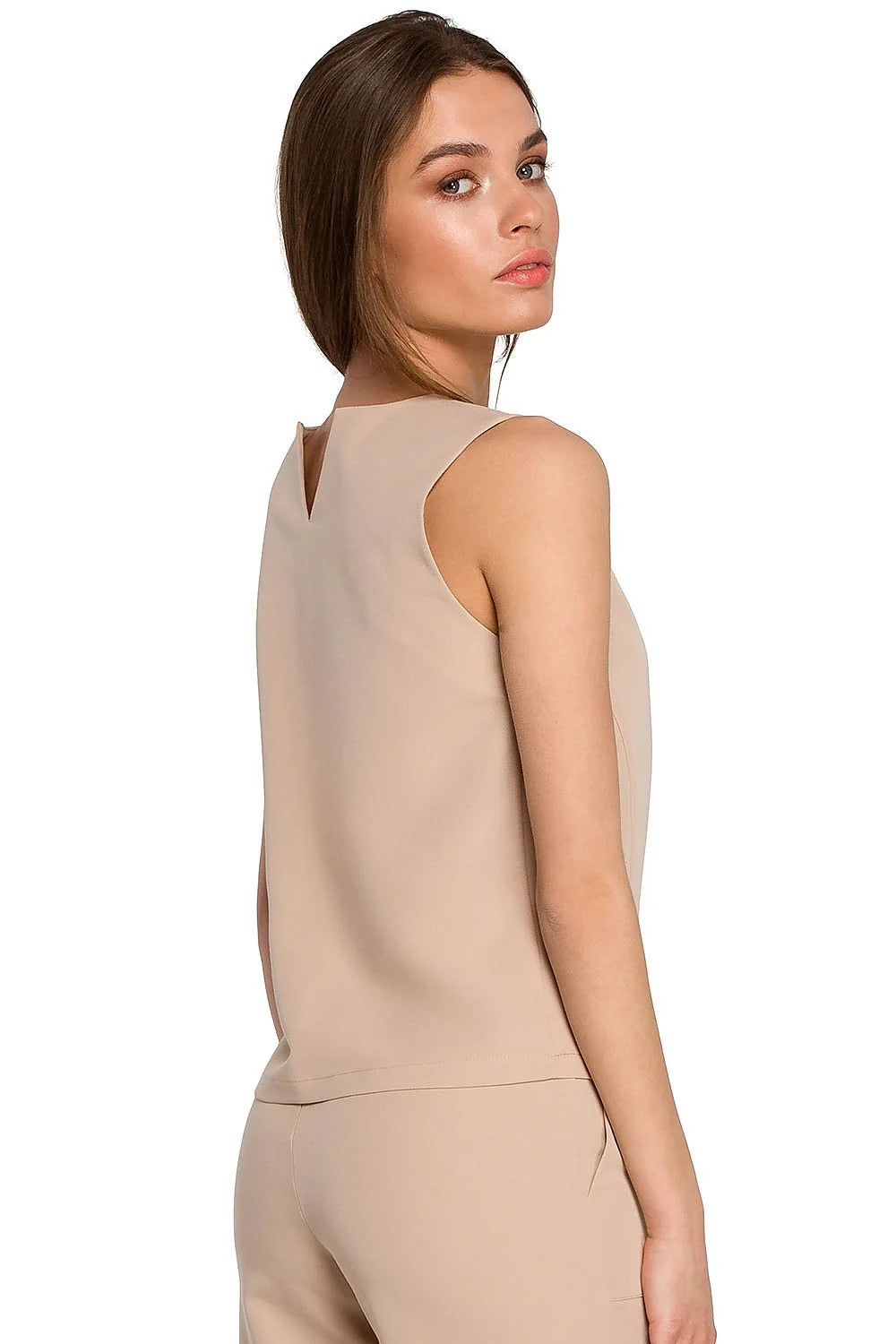 Top Femme Bleu Vif Polyester Élégant Ample Décontracté Travail Bureau Mode Style Professionnel