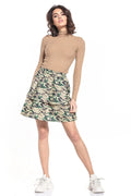 Ensemble jupe camouflage tissu imprimé urbain chic confortable femme moderne sorties décontractées col montant