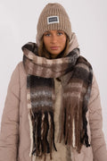 Écharpe en polyester classique motif carreaux châles longs 186 cm franges décoratives mode hiver femmes occasionnels tenues élégantes
